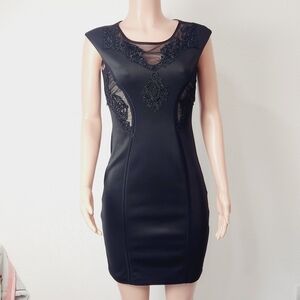 DB Established 1962 Black/Cream Sheath  Lace Dress Sz: 4